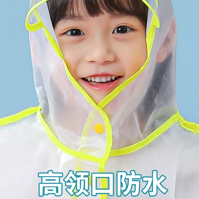 儿童雨衣加大书包位雨衣女童小孩男童轻便加厚防暴雨上学