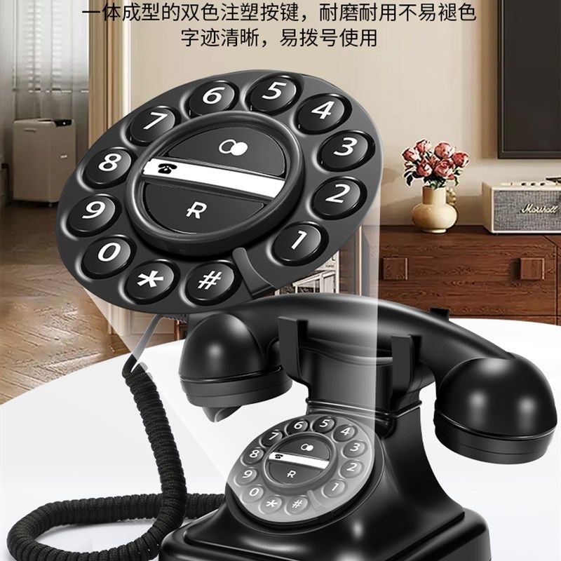欧式复古电话机座机家用仿古电话机时尚创意老式工艺古董装饰电话