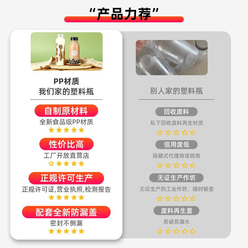 海底椰雪梨塑料瓶子耐高温带盖商用一次性分装奶茶饮料瓶,厨房/烹饪用具,密封罐,淘宝优惠券,粉丝福利购,淘宝优惠卷