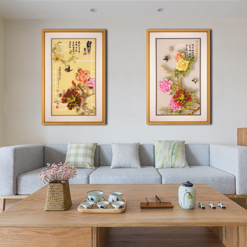 led壁画灯装饰画超薄过道客厅卧室床头创意长方形中式墙壁灯带画