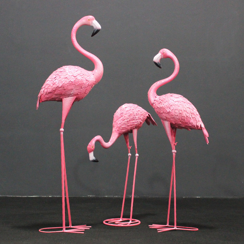 森系婚庆道具铁艺火烈鸟庭院别墅露台园艺商场橱装饰品园