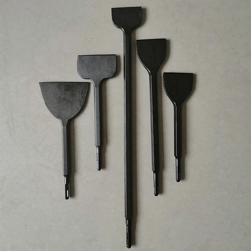 加长加宽四坑方柄电锤电镐扁凿圆柄钻头凿子扁铲冲击钻拆铜平铲