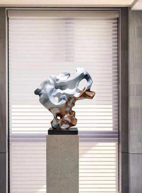 新中式高端玻璃钢雕塑摆放简约现代连锁公共空间玄关抽象艺术装置