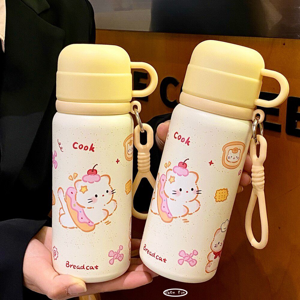 保温杯女生高颜值316不锈钢水杯学生上学专用便携吸管杯简约小众