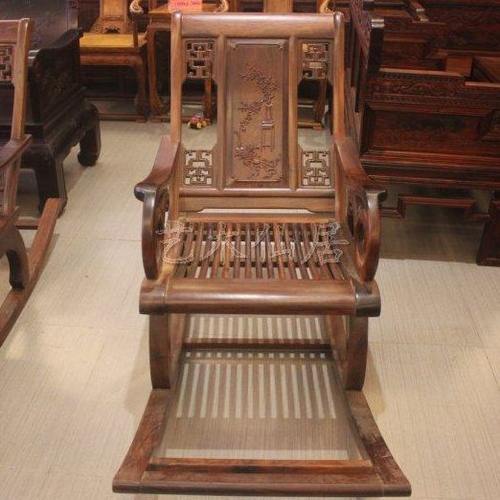 艺木仙居仿古红木交趾黄檀家具休闲摇椅躺椅明清古典实木