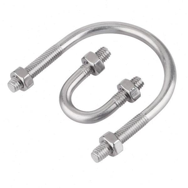 热销304不锈钢U型卡扣骑马螺丝方管连接件螺栓固定器U形卡箍M6M8M