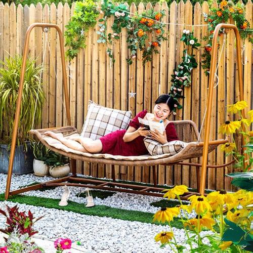 梵派户外秋千吊椅庭院荡秋千室外双人吊床室内小院网红花园秋千椅