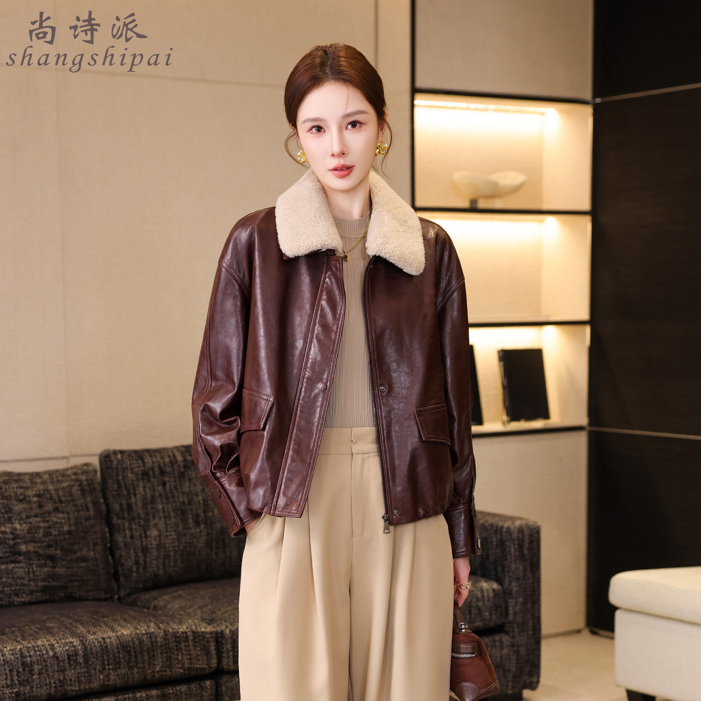 真皮羽绒服女2025冬季新款海宁绵羊皮夹克妈妈装皮衣外套时尚短款