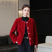 羊剪绒皮草大衣女2025冬新款 大气品牌颗粒绒韩版 小个子羊羔毛外套