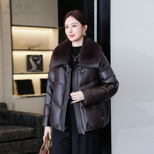 真皮羽绒服女2025冬季新款高端海宁皮草狐狸毛领短款气质保暖上衣