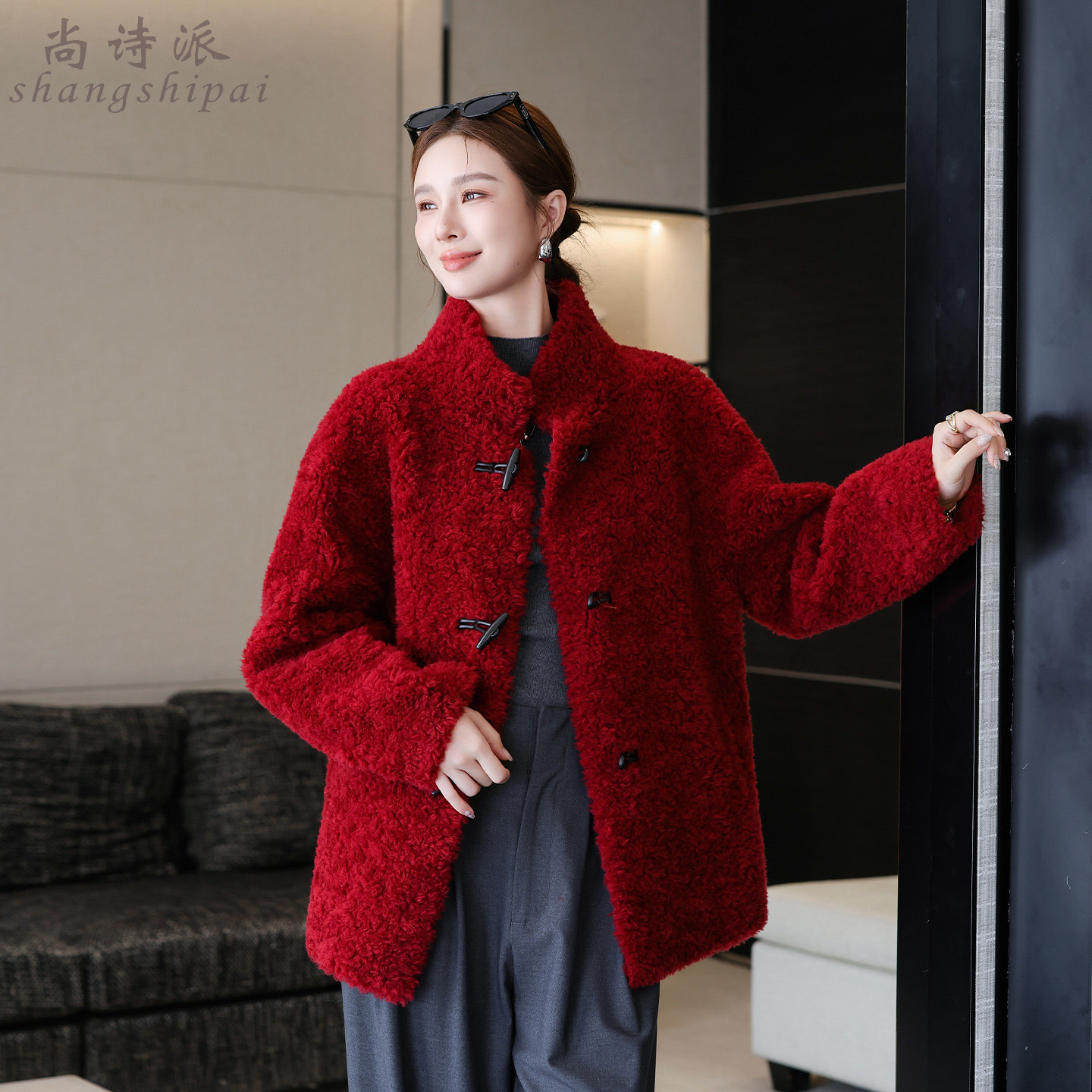 羊羔毛外套女2025冬新款海宁皮草羊剪绒大衣颗粒绒中长款时尚风衣,女装/女士精品,皮草,淘宝优惠券,粉丝福利购,淘宝优惠卷