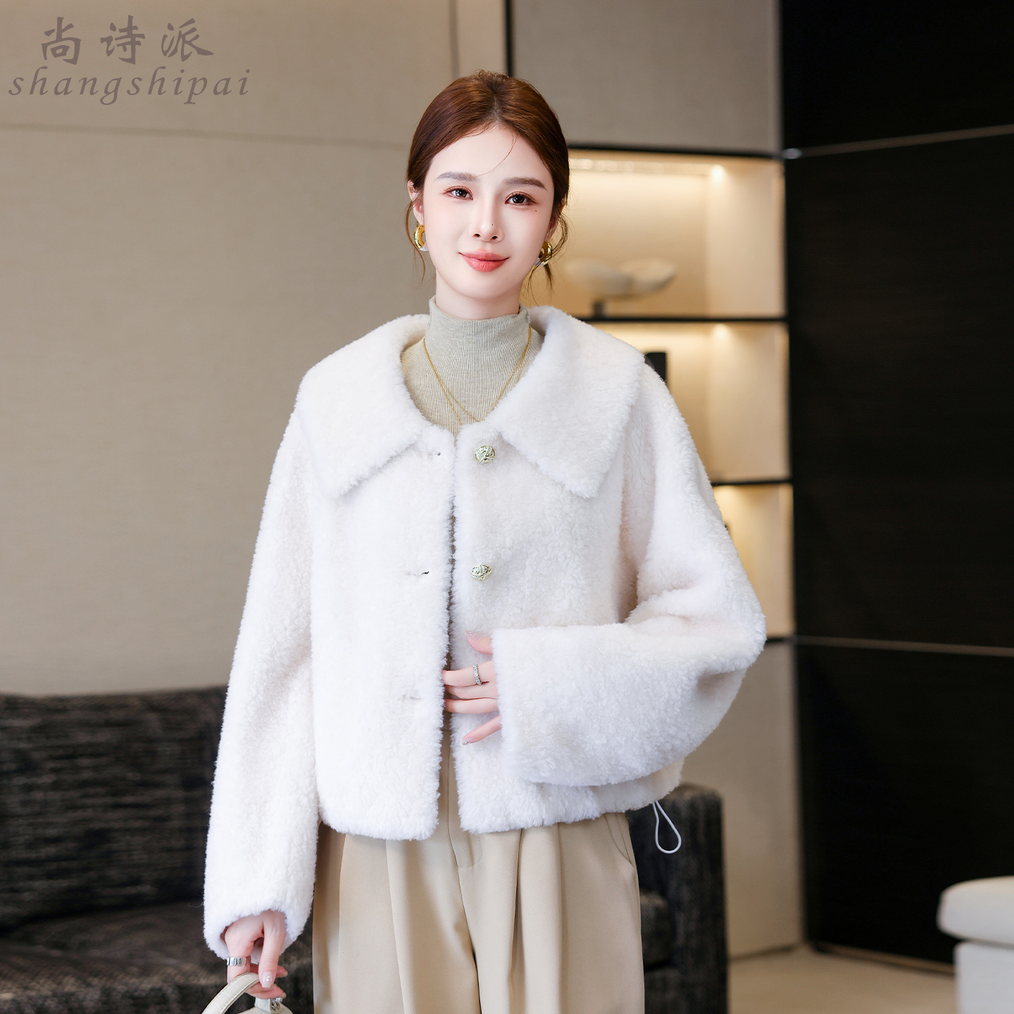 羊羔毛外套女羊毛复合皮毛一体