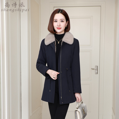 派克服女2025新款冬水貂毛内胆