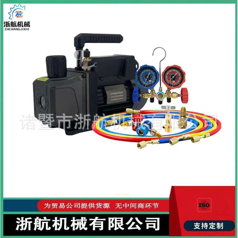 4CFM真空泵110v60hz1/3HP搭配R134汽车空调维修专用表组套装