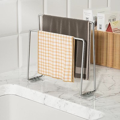 304不锈钢抹布沥水架台面窄边厨房置物架卫生间收纳X架专用晾晒架