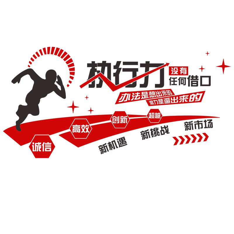 执行力励志标语公司企业文化墙布置团队激励口号办公室墙面璧装饰