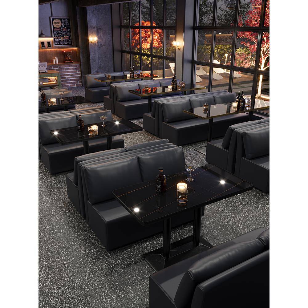 酒吧沙发卡座小酒馆清吧西餐咖啡厅台球室奶茶店餐饮商用桌椅组合