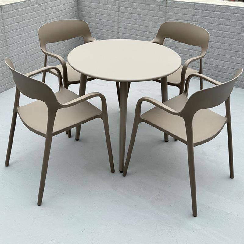 户外碳钢小圆桌椅子组合阳台休闲 奶茶店室外摆不锈钢餐桌洽谈商