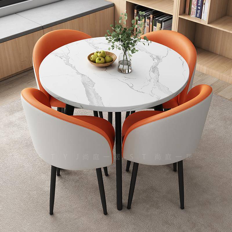 现代简约接待桌椅组合奶茶店商用会客可收纳洽谈桌椅休闲小圆桌