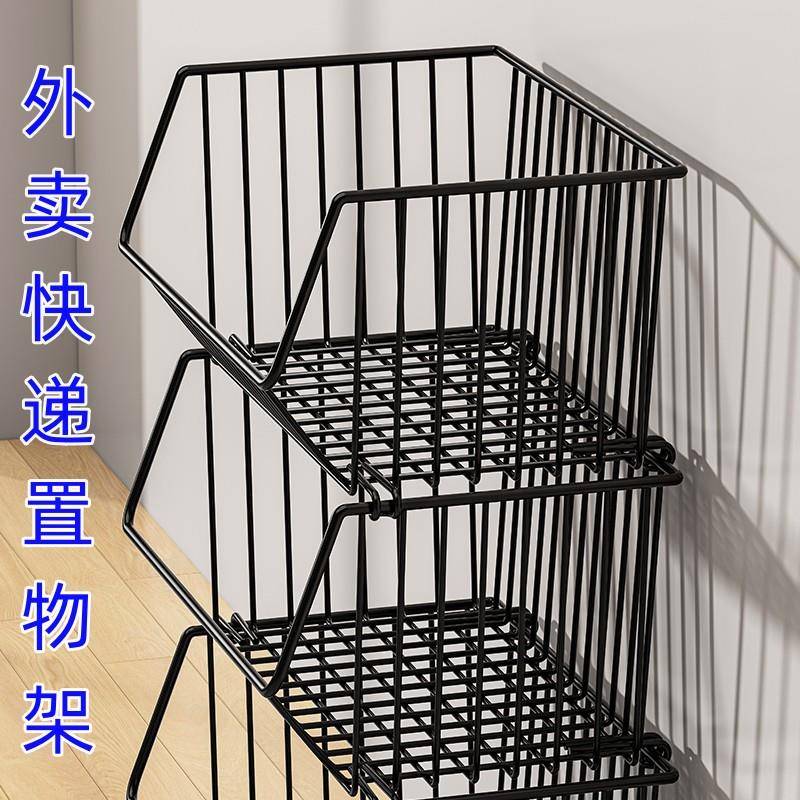 门口外卖架放门口篮子放快递架子家用置物架零食架门外卖放门口框