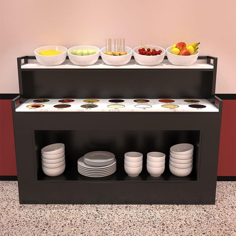 复古风调料台商用自助小料蘸酱台麻辣烫串串香凉菜展示柜配餐桌子