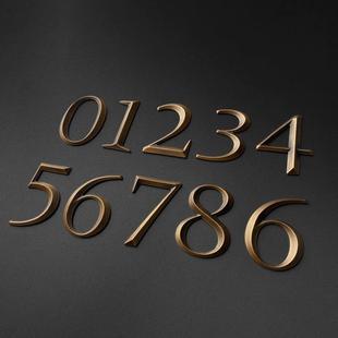 三维立体做旧铜字标识酒店民宿门牌号家用别墅门口号码数字定制