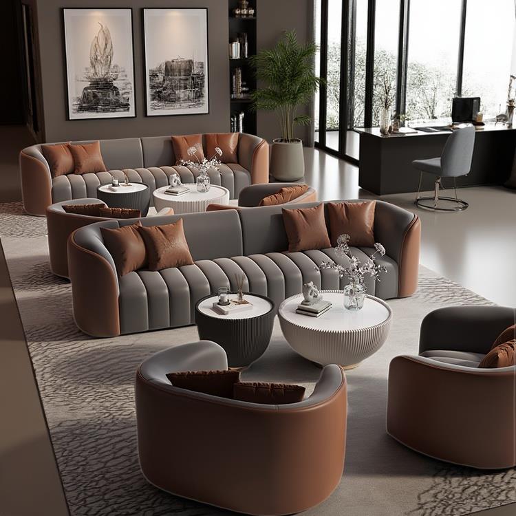 商务接待沙发售楼处酒店大厅堂美容院等候休息区会客洽谈桌椅组合