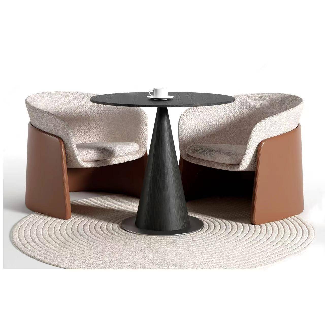 休闲单人沙发茶几组合休息区商务酒店会客区洽谈接待一桌两椅组合