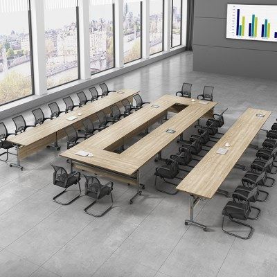 多功能折叠培训桌椅组合可移动会议桌条桌培训班双人课桌办公桌子