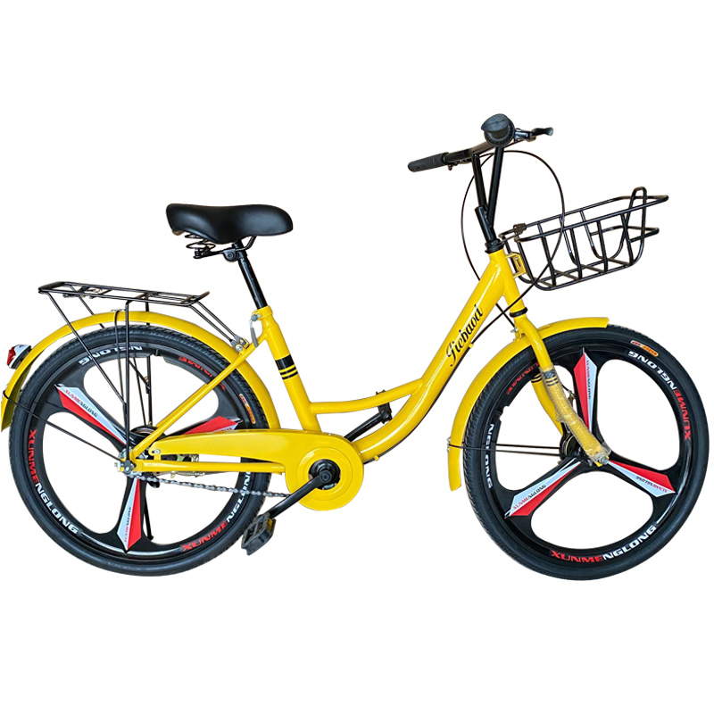 速发小黄车全g轴承一体轮2426寸实心胎自行车成大人男女式学生轻