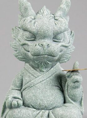 逗兽记 入户玄关装饰摆件轻奢高档青砂石鱼缸造景摆设可养小茶玩