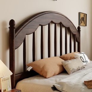 胡桃木双人床温莎床法式复古床竖琴床中古风新中式实木床 全实木