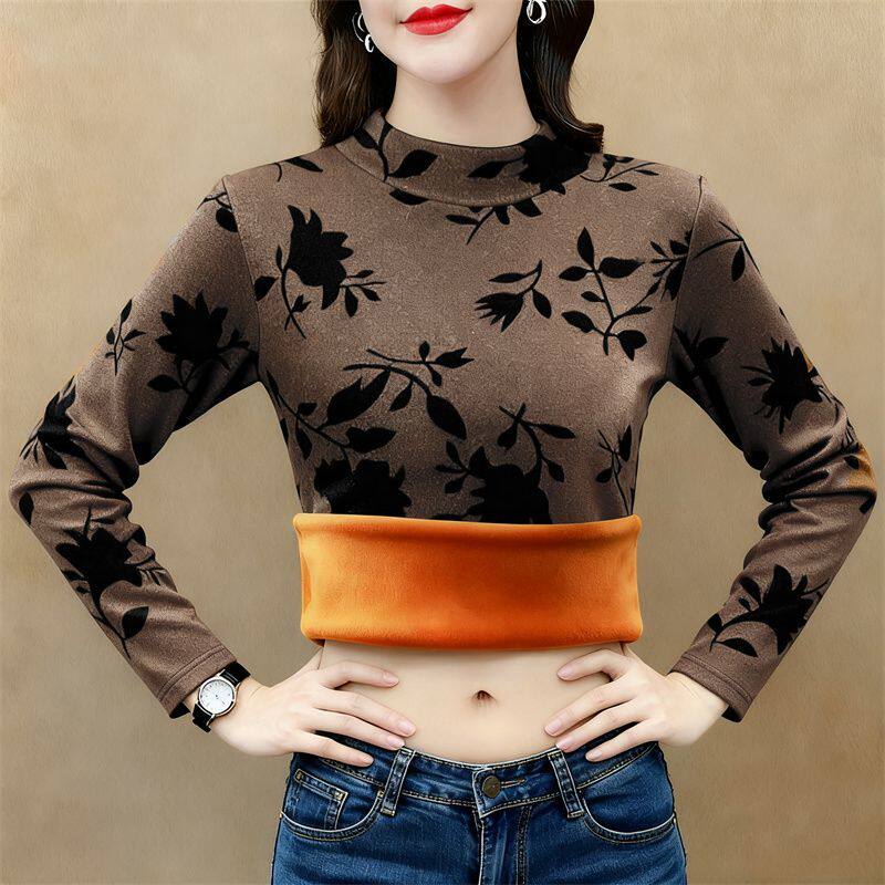 秋冬大码宽松显瘦圆领印花卫衣女