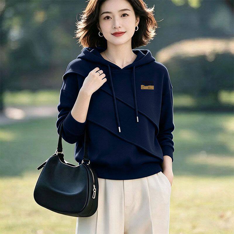 2026秋冬纯棉连帽大码卫衣女