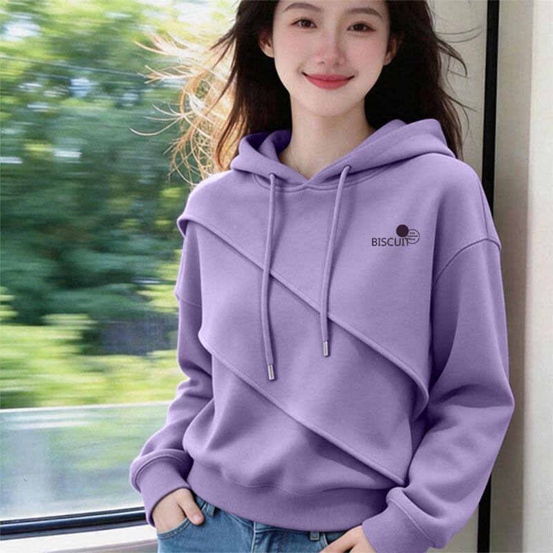 2026秋冬纯棉连帽宽松卫衣女