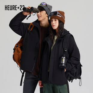 heure 三合一鹅绒内胆百搭羽绒登山外套0193 22户外冲锋衣男女同款