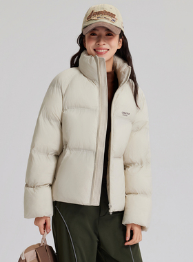 heure 22经典字母短款棉服女加厚保暖立领防寒棉袄外套冬棉衣6656