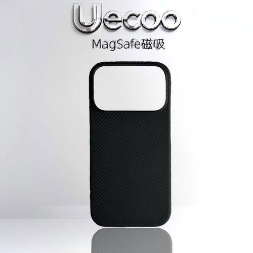 【Uecoo原创家】适用苹果17promax手机壳新品iPhone17pro凯夫拉黑色碳纤维纹理硬壳保护套15pro半包超薄磁吸