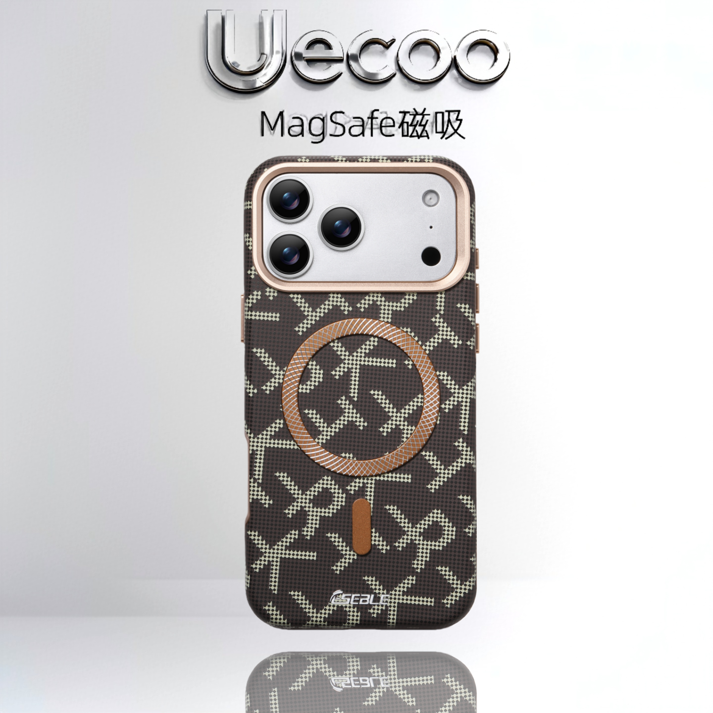 【Uecoo原创家】高品质潮牌字母磁吸适用苹果17promax手机壳金属镜框iPhone16pro皮套Air商务15/14全包保护套,3C数码配件,手机保护套/壳,淘宝优惠券,粉丝福利购,淘宝优惠卷