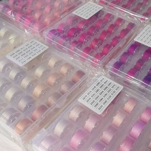 白红粉色系小卷缝纫线 色针线盒 手工拼布艺手缝线