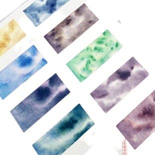 222视爵新品 分层矿物5色矿石沉淀古风插画试色 水彩颜料分装
