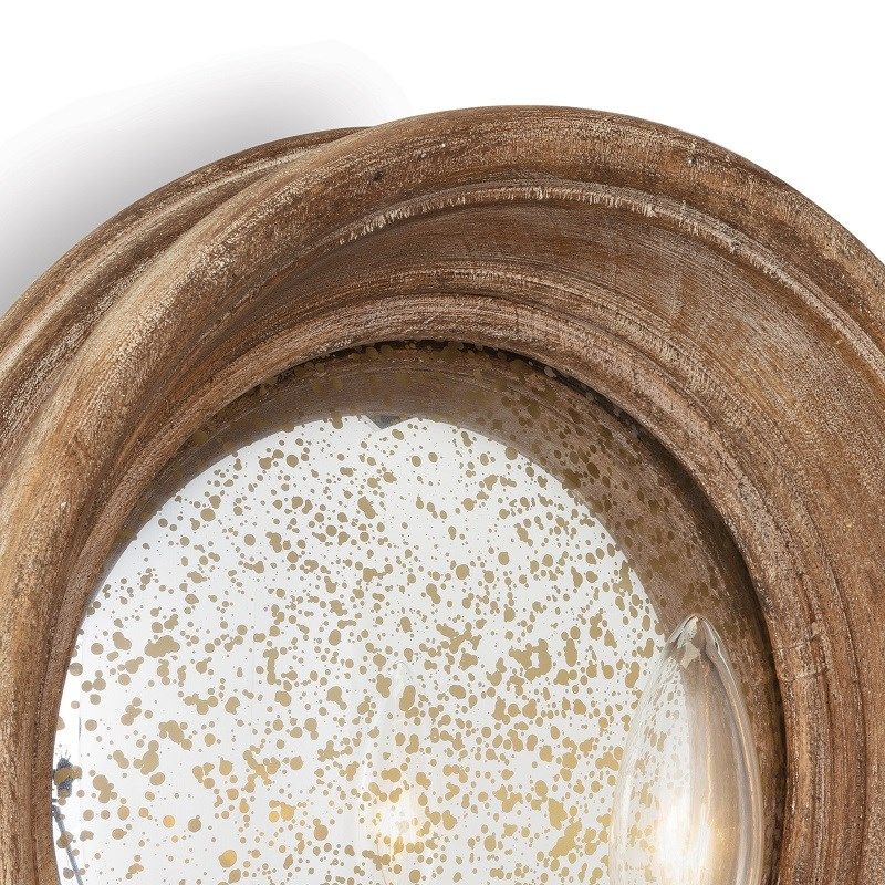 复古单头镜子壁灯仿古圆形卧室床头灯客厅背景墙软装灯具