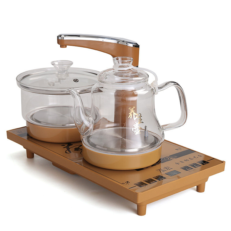 智能触摸一键全自动上水电磁泡茶炉快速加热茶艺炉三合一玻璃壶装