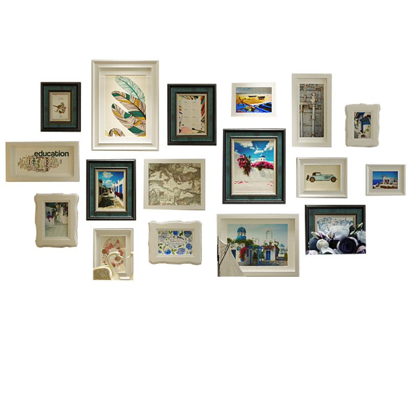 实木照片墙客厅相框墙挂墙现代玄关免打孔欧式装饰画