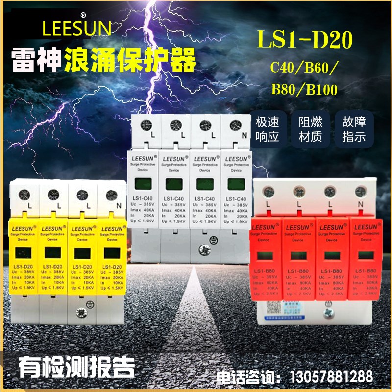 上海雷神浪涌保护器L1-D20 P20KK0K一级1KK防雷器