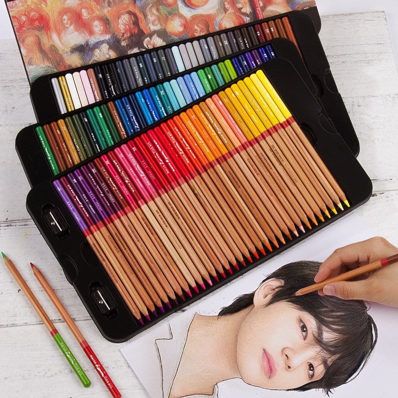 马雷诺阿彩铅色水溶油性彩铅马克牌2色手绘画学生用画画笔72色彩