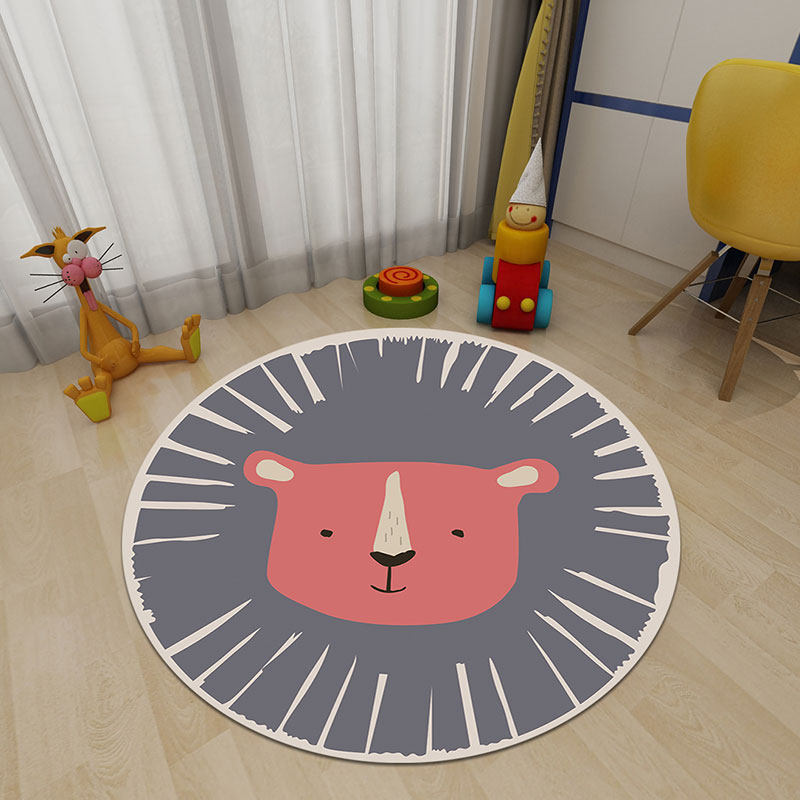 曼舞圆形地毯儿童电脑椅宝宝转椅摇篮吊篮地垫子卧室床边