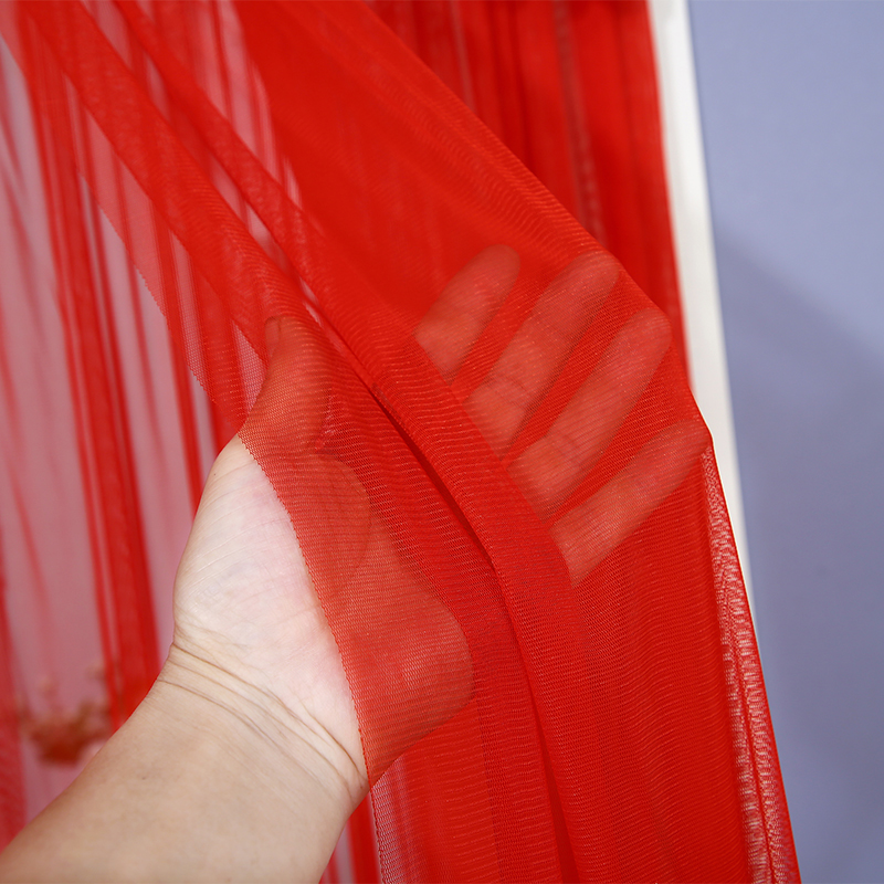 门帘家用免打孔防蚊帘子大红色结婚婚庆喜庆双层挂帘装饰帘隔断帘