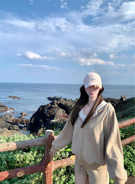 清仓特价 jijilulu积极璐 休闲日记长袖卫衣外套女开衫松弛感套装
