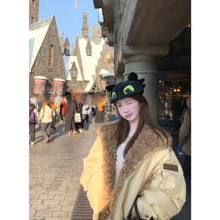 jijilulu积极璐 暖炉派克 毛毛大翻领派克羽绒服保暖加厚减龄宽松